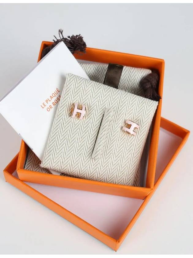 Mini Pop H Earrings Rose Gold - HERMES - BALAAN 4