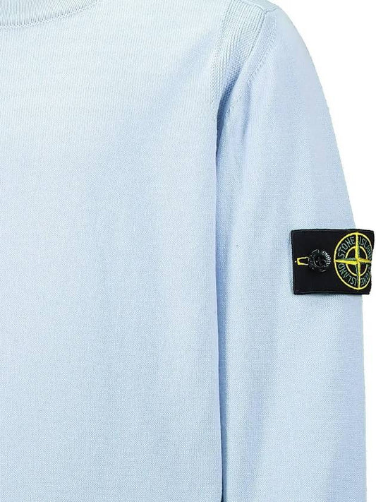 Women s Logo Patch Cotton Knit Sky Blue - STONE ISLAND - BALAAN 2