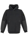 Regular Fit Mercerized Cotton Fleece Cotton Hoodie Dark Grey - STONE ISLAND - BALAAN 2