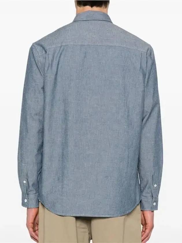 Chemise Edouard Logo Washing Denim Long Sleeve Shirt Blue - A.P.C. - BALAAN 5