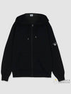 Lens Wappen Light Fleece  Zip-Up Hoodie Black - CP COMPANY - BALAAN 2