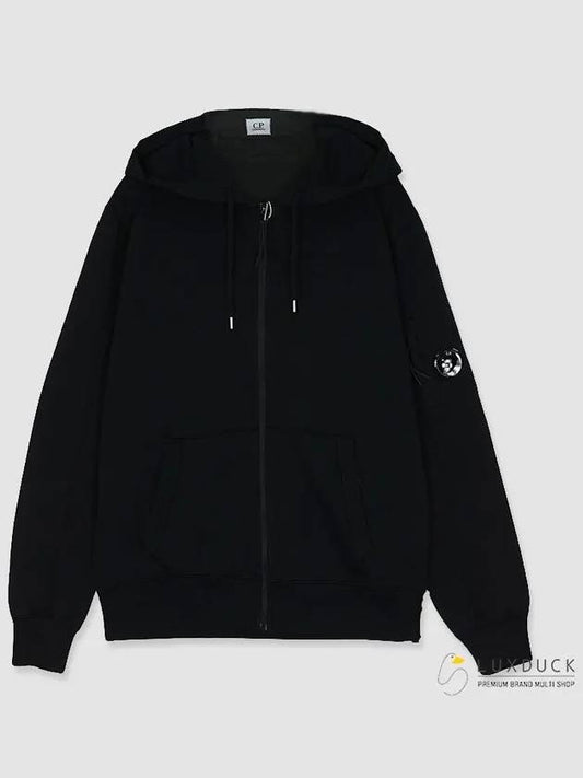 Light Fleece Hoodie Zip-Up Black - CP COMPANY - BALAAN 2