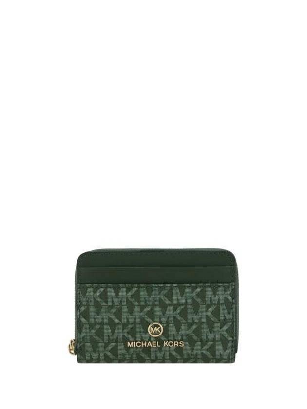 Jet Set Small Logo Card Wallet Green - MICHAEL KORS - BALAAN 1