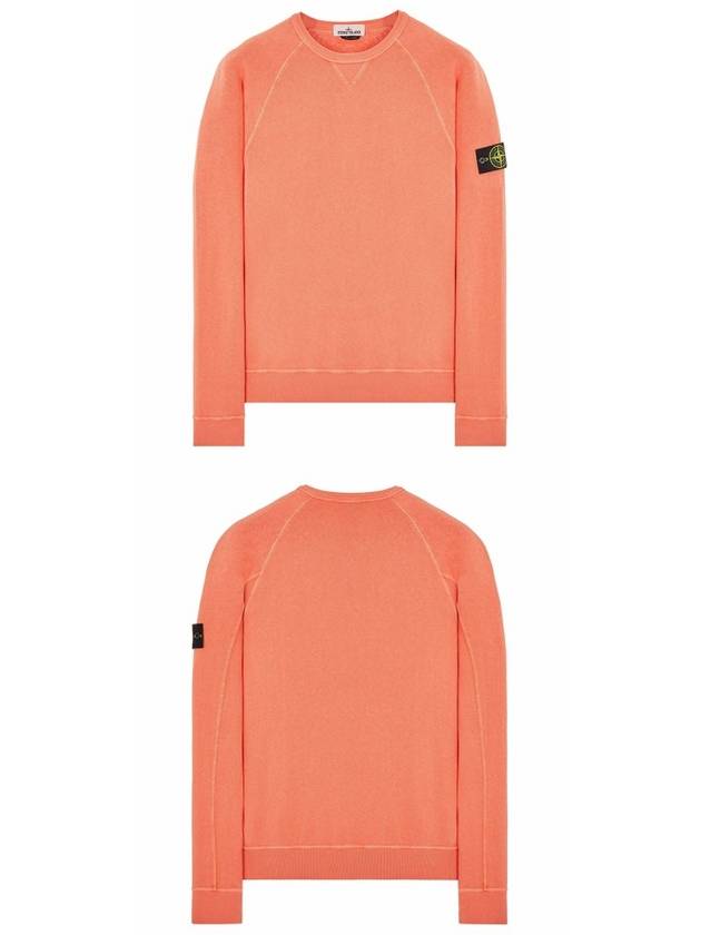 Garment Dyed Malfile Fleece Crewneck Sweatshirt Orange - STONE ISLAND - BALAAN 5