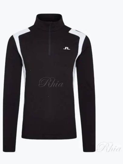 Lucas Quarter Zipper Long Sleeve T-Shirt Black White - J.LINDEBERG - BALAAN 2