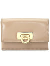 Women's Logo Closure Card Wallet Beige - SALVATORE FERRAGAMO - BALAAN 2