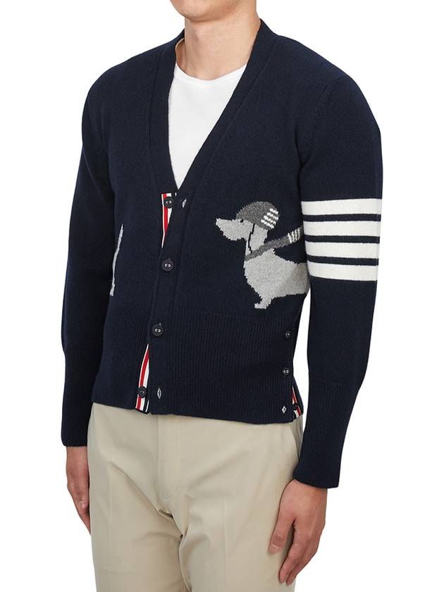 Hector 4 Bar Stripe Cardigan Black - THOM BROWNE - BALAAN 5