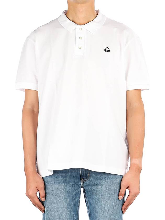 Embroidered Logo Short Sleeve Polo Shirt White - MOOSE KNUCKLES - BALAAN 2