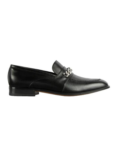 Interlocking G Chain Leather Loafers Black - GUCCI - BALAAN 1