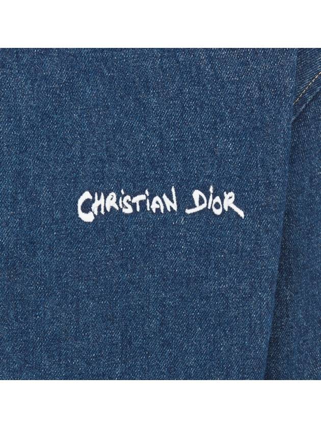 Cotton Tag Hooded Denim Jacket Blue - DIOR - BALAAN 7