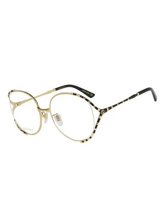 Eyewear Glasses Frame Round Metal Eyeglasses Black Gold - GUCCI - BALAAN 1
