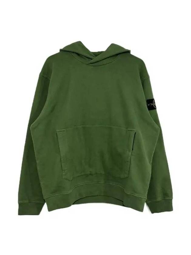 Wappen Patch Cotton Fleece Hoodie Olive - STONE ISLAND - BALAAN 1