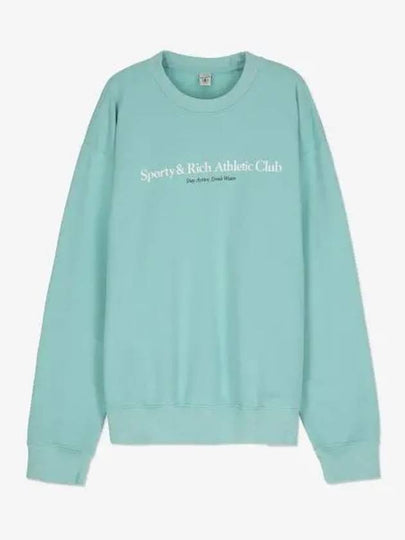 Athletic Club Crew Neck Sweatshirt Aqua White - SPORTY & RICH - BALAAN 2