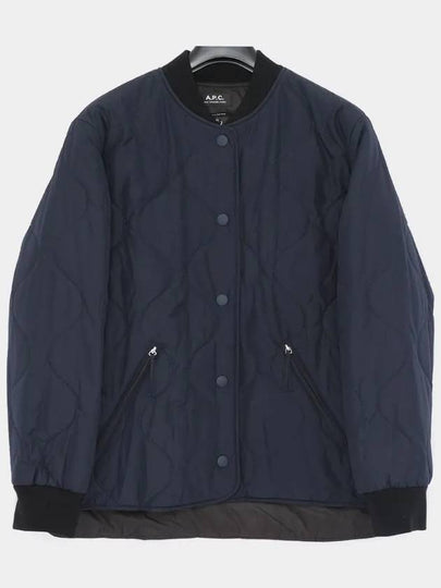 Camilla Logo Quilted Bomber Jacket Navy - A.P.C. - BALAAN 2