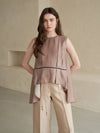 unbalanced sleeveless blouse top - CAHIERS - BALAAN 3