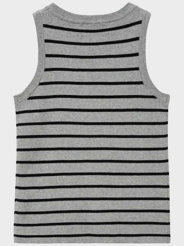 Square neck knit sleeveless black gray - NOIRER - BALAAN 3