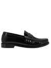 Monogram Penny Leather Loafer Black - SAINT LAURENT - BALAAN 1