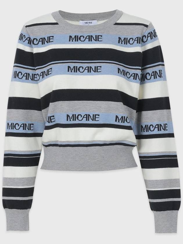 Women's Demour Striped Logo Knit Brown - MICANE - BALAAN 6