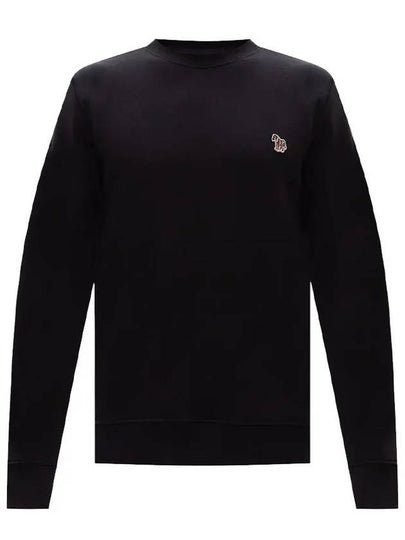 Zebra Patch Cotton Sweatshirt Black - PAUL SMITH - BALAAN 2