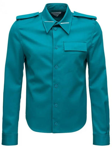 Men's Blaster Long Sleeve Shirt Blue - BOTTEGA VENETA - BALAAN 1