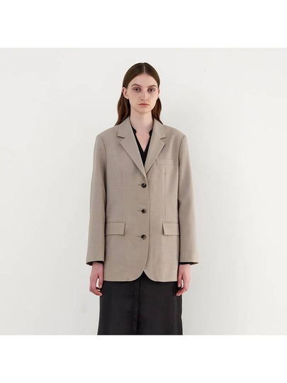 Three Button Overfit Wool Blend Jacket Beige - SUBSET - BALAAN 2