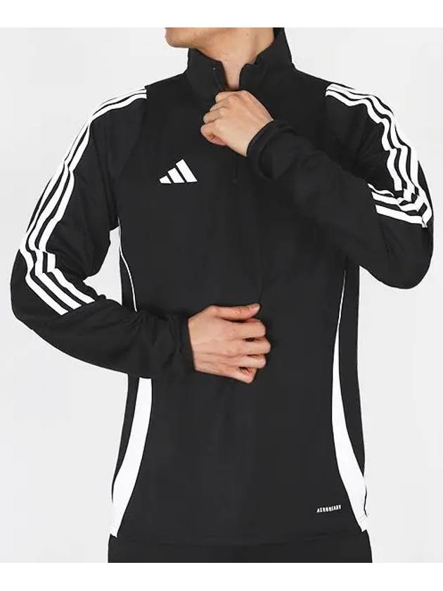 Tiro 24 Zipper High Neck Long Sleeve T-Shirt Black - ADIDAS - BALAAN 2