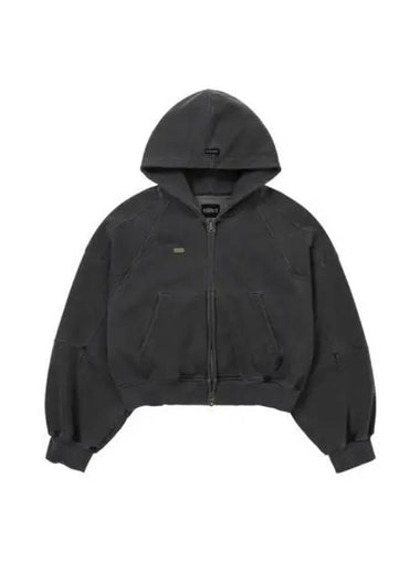 Vintage Pigment Zip up Hoodie Charcoal - AJOBYAJO - BALAAN 1