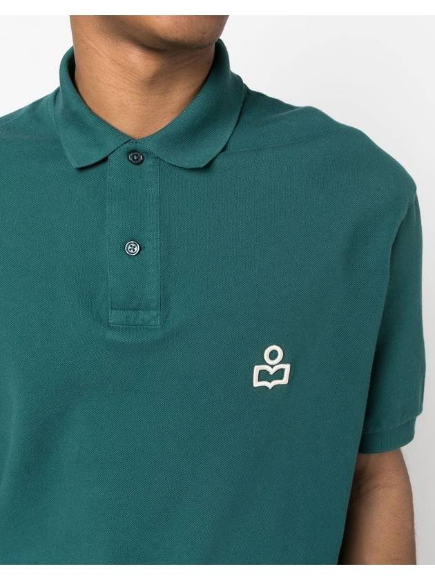 Afko Logo Cotton Polo Shirt Green - ISABEL MARANT - BALAAN 6