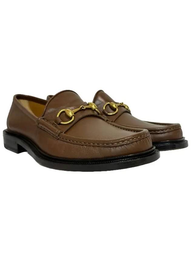 Men's Horsebit Square Toe Loafer Brown - GUCCI - BALAAN 4