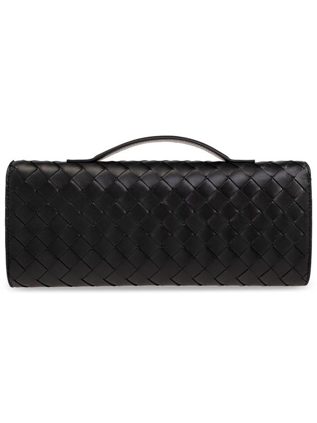 Andiamo Intrecciato Leather Clutch Bag Black - BOTTEGA VENETA - BALAAN 4