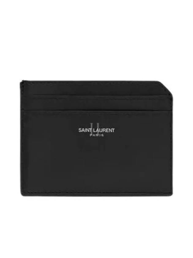 Paris Open Smooth Leather Card Wallet Black - SAINT LAURENT - BALAAN 2