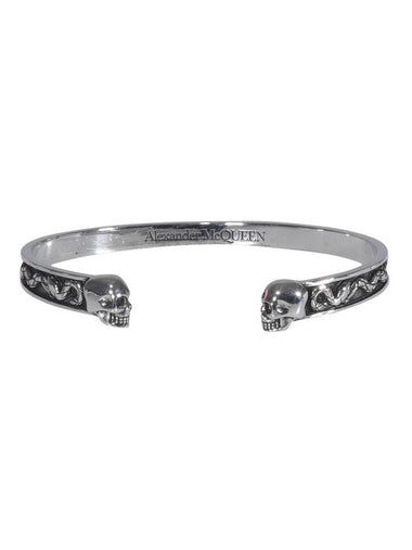 Twin Skull Bracelet Silver - ALEXANDER MCQUEEN - BALAAN 1