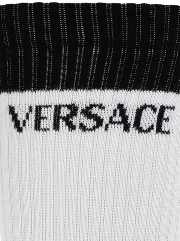 Versace Cotton Socks With Logo, Women's, White - VERSACE - BALAAN 2