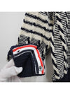 Bicolor Twist Cable 4 Bar Crew Neck Knit Top Navy - THOM BROWNE - BALAAN 7