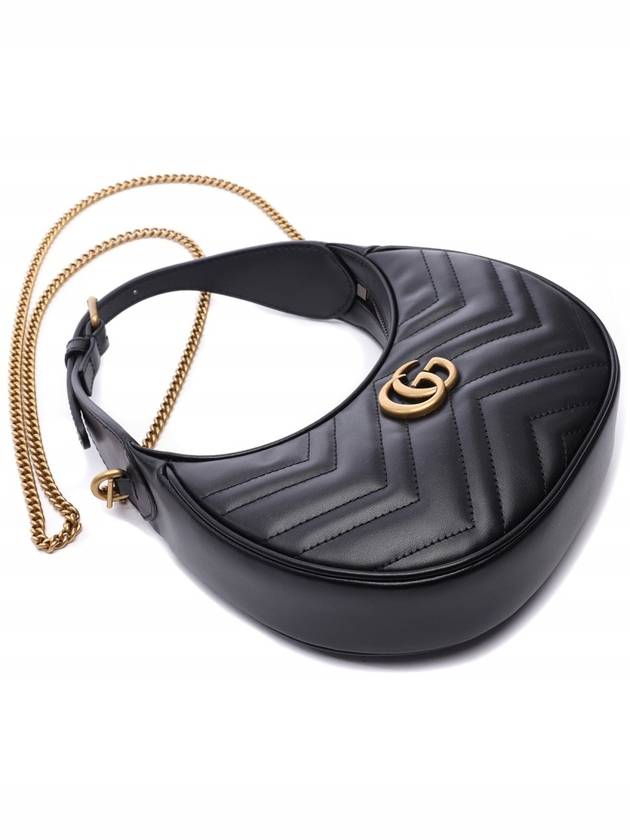 GG Marmont Half Moon Mini Bag Black - GUCCI - BALAAN 6