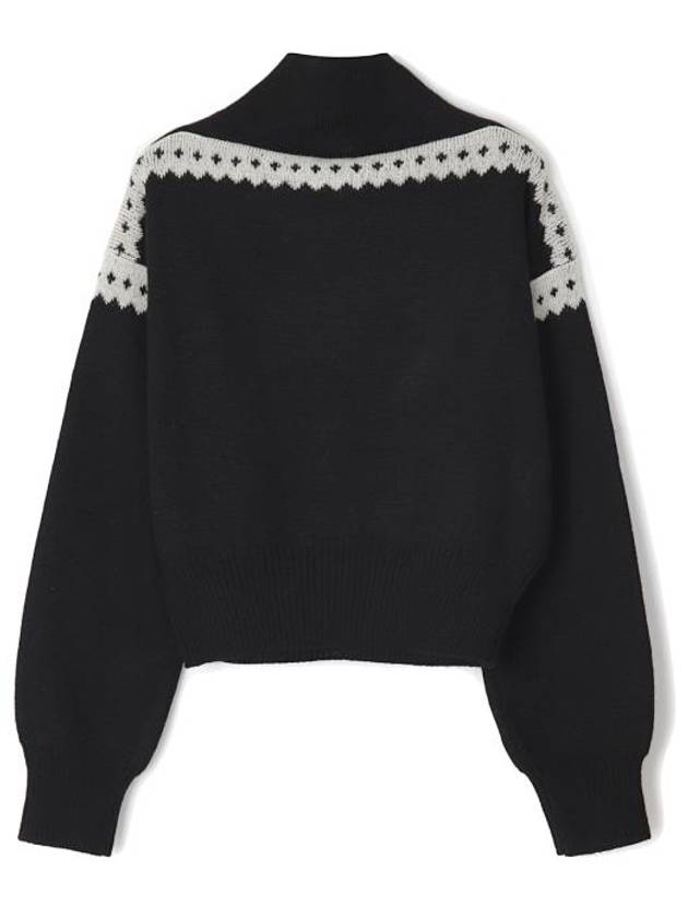 Contrast Trim Effect Knit Top Black - SAINT LAURENT - BALAAN 3