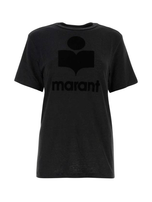 Zewel Logo Short Sleeve T Shirt Black - ISABEL MARANT ETOILE - BALAAN 1