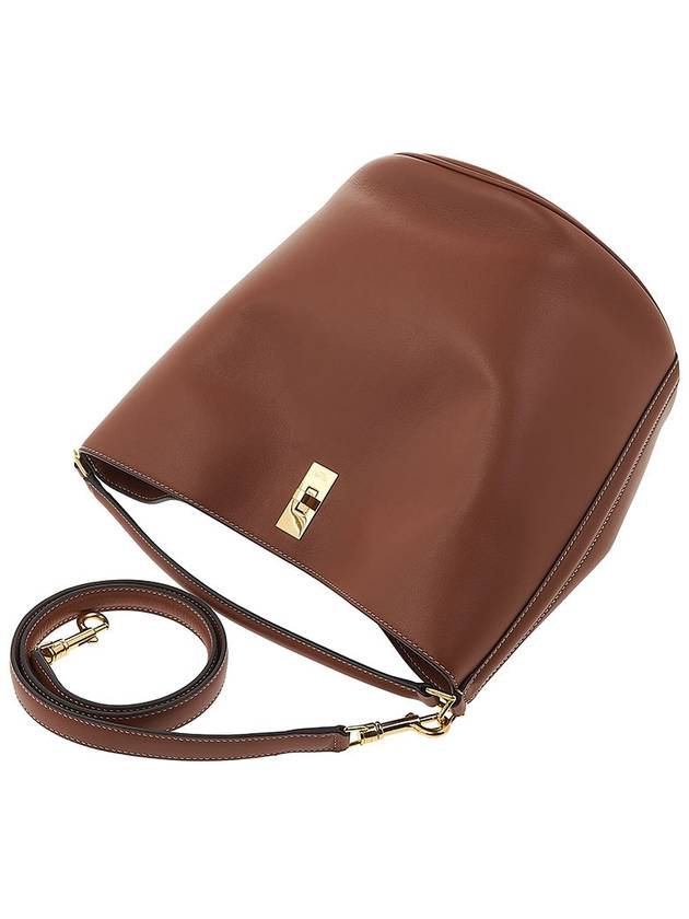 16 Logo Calfskin Bucket Bag Brown - CELINE - BALAAN 6