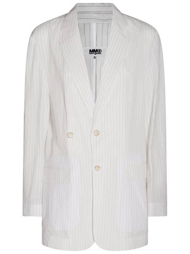 MM6 WHITE COTTON BLAZER S52BN0110S76431001F - MAISON MARGIELA - BALAAN 1