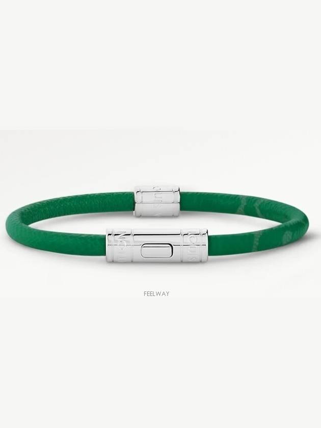 Neo Split Leather Bracelet Silver Green - LOUIS VUITTON - BALAAN 2