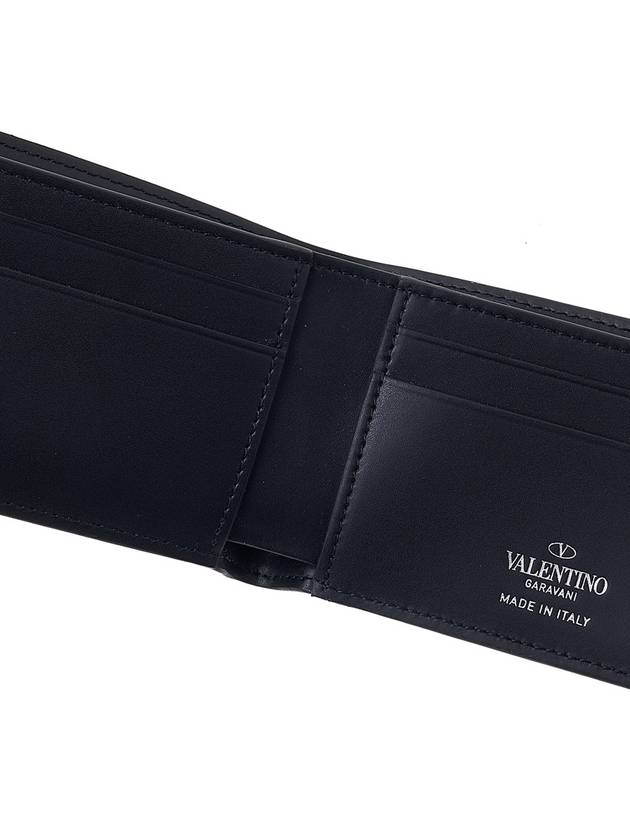 VLTN Logo Leather Wallet Black - VALENTINO - BALAAN 8