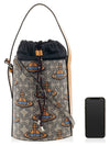 Charlotte Drawstring Leather Bucket Bag ORBmania Print - VIVIENNE WESTWOOD - BALAAN 7