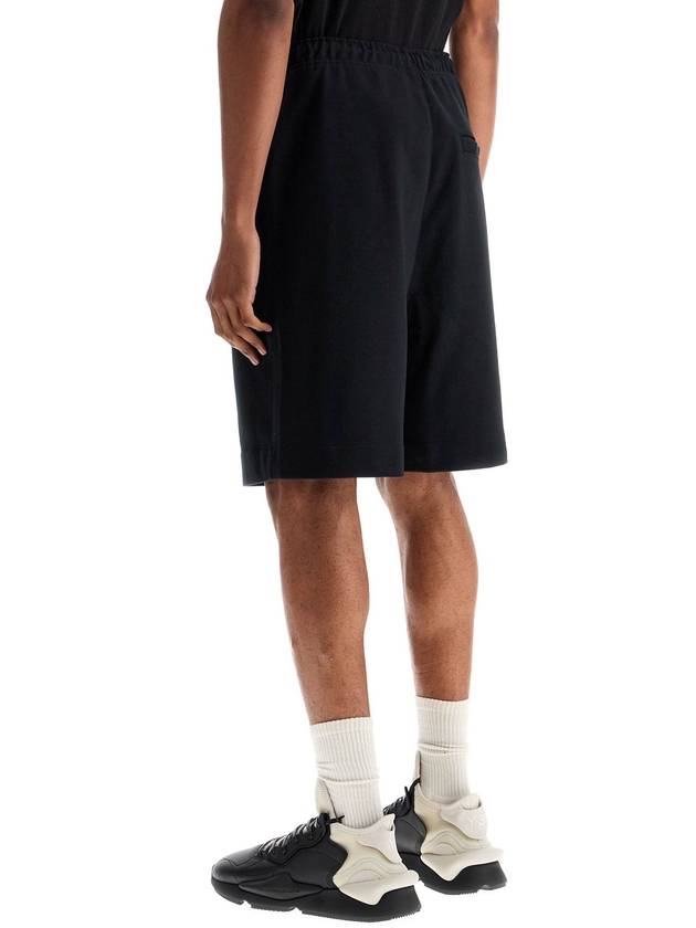 high-waisted black cotton sports shorts - Y-3 - BALAAN 3