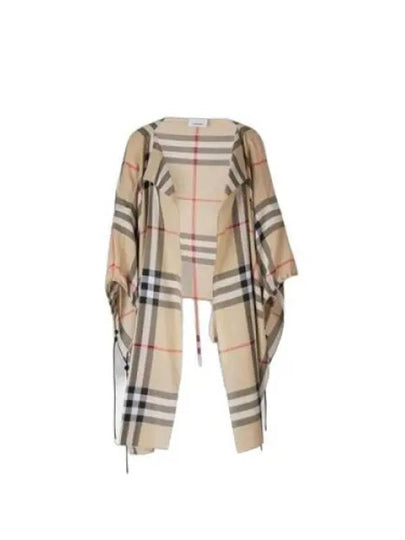 Check Cotton Cape Beige - BURBERRY - BALAAN 2