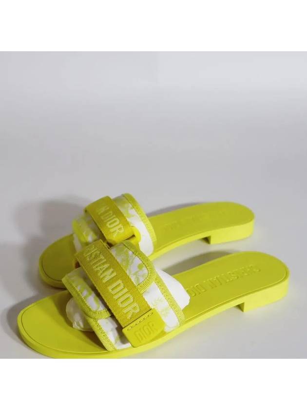 Dioriviera Revolution Toile De Jouy Soleil Motif Slippers Lemon Yellow - DIOR - BALAAN 10