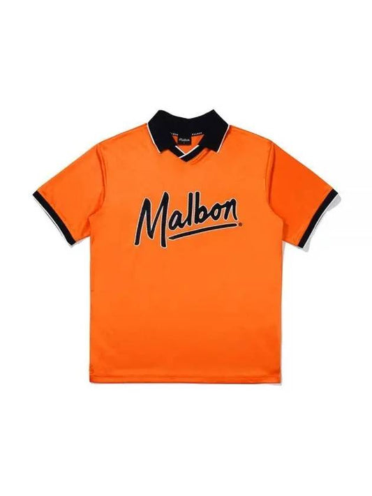 Marlbon Script Mesh Mix T-Shirt ORANGE MAN M3221PTS03ORG - MALBON GOLF - BALAAN 1