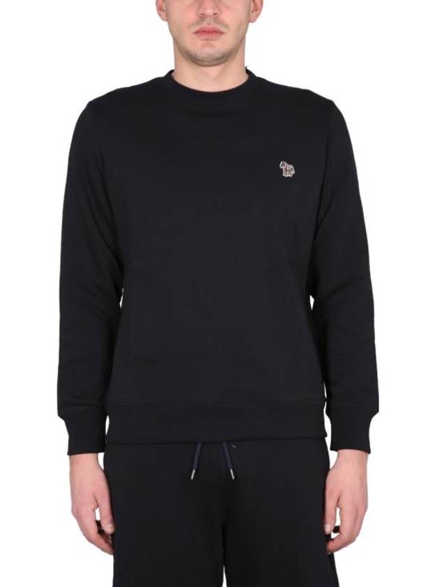 Zebra Patch Organic Cotton Sweatshirt Black - PAUL SMITH - BALAAN 2