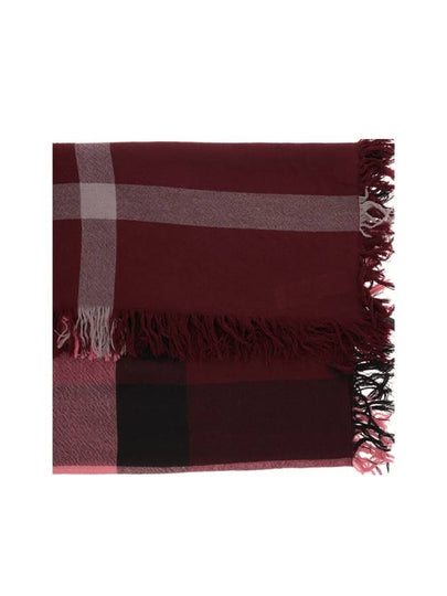 House Check Merino Wool Square Scarf Garnet Pink - BURBERRY - BALAAN 2