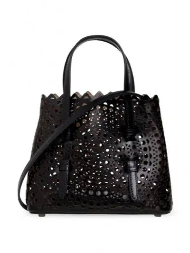 Mina 20 Circle Punching Tote Bag Black - ALAIA - BALAAN 2