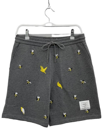 Bird B Embroidered Short Pants MJQ162E 035 - THOM BROWNE - BALAAN 1